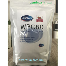 Протеин WPC 80 Milkiland Ostrowia Raspberry 1kg.