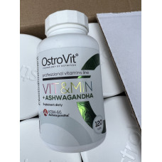 ВІтаміни з Ашвагандою OstroVit Vit&Min + Ashwagandha 120 таблеток!